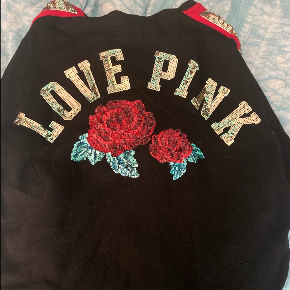 PINK, Size Large, Sequin Hoodie